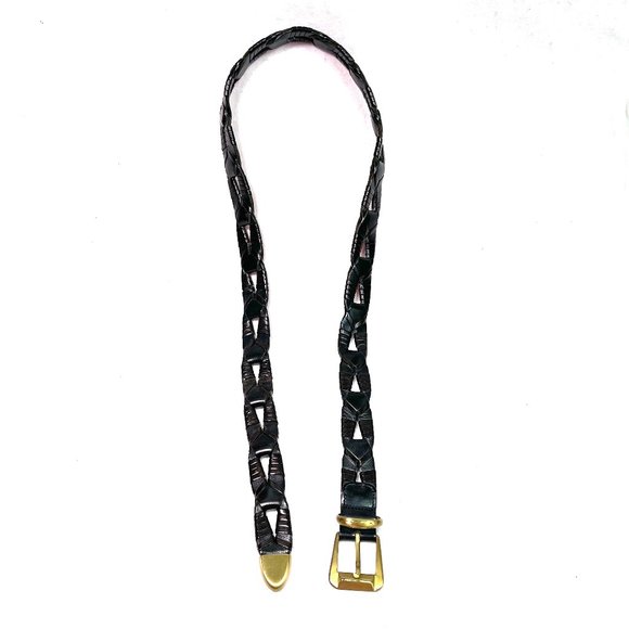 WCM Made in Spain leather Braided black belt - Picture 3 of 5